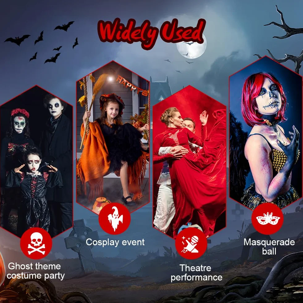 Kostium dla dorosłych, horror i duch, kostium żniwiarza z kosą śmierci i maską i świecącym krzykiem naszyjnika, na Halloween karnawał krzyk Cosplay
