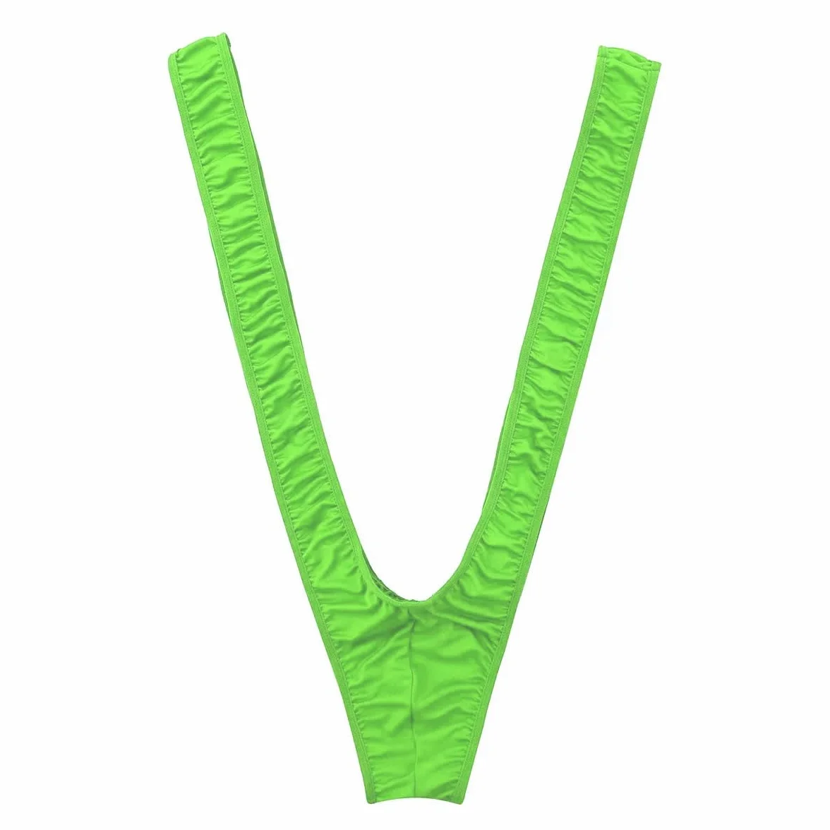 V-Shaped Suspender Thong Swimsuit Men's V-Back Sexy Suspender Swim Body Men's Novelty Stag Fancy Dress Costume (zielony)