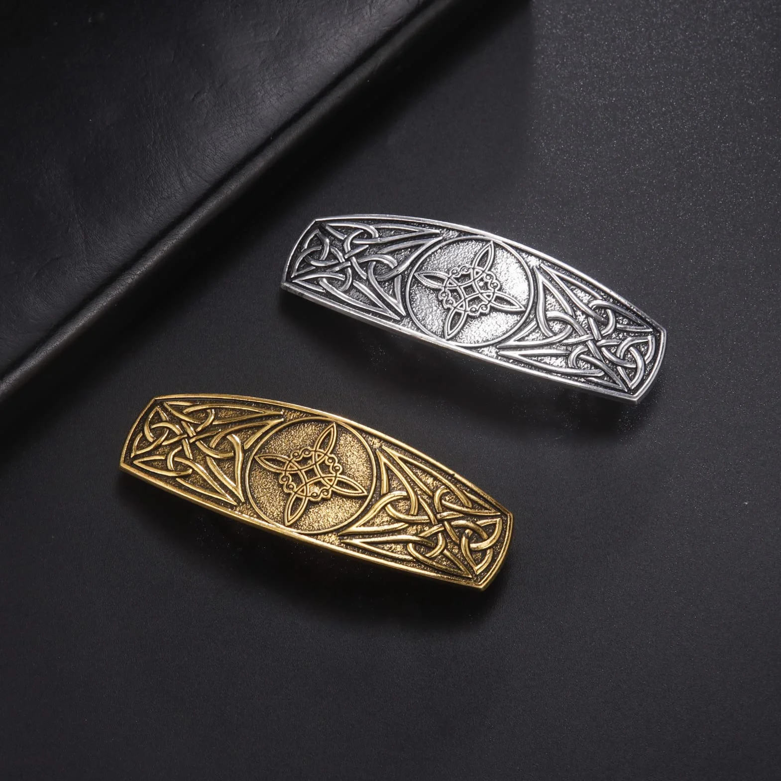 KKJOY Metalowa spinka do włosów z celtyckim węzłem, vintage, ręcznie wykonana, akcesoria ślubne, dla kobiet, dziewcząt, węzeł czarownic
