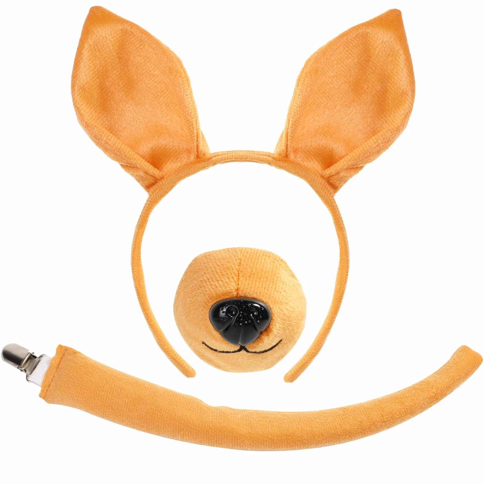 XEPST Zestaw kostiumów dla zwierząt kangur, kangur uszy i ogon zestaw kangura opaska na głowę i ogon kangura dla zwierząt kostium na urodziny cosplay Halloween Fantazyjna sukienka na imprezę
