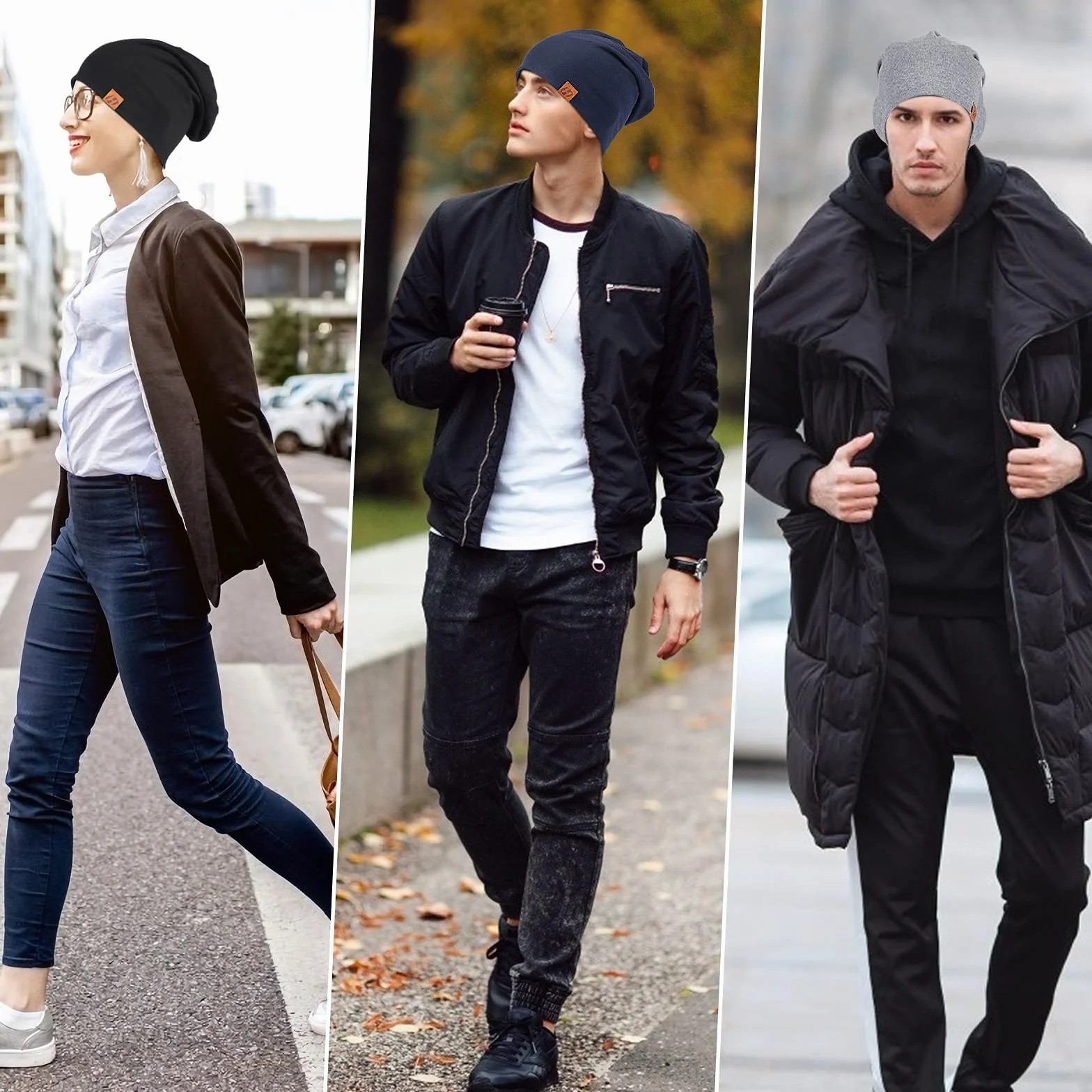 HASAGEI Czapka damska, lekka, miękka, uniseks, elastyczna czapka beanie, na wszystkie pory roku