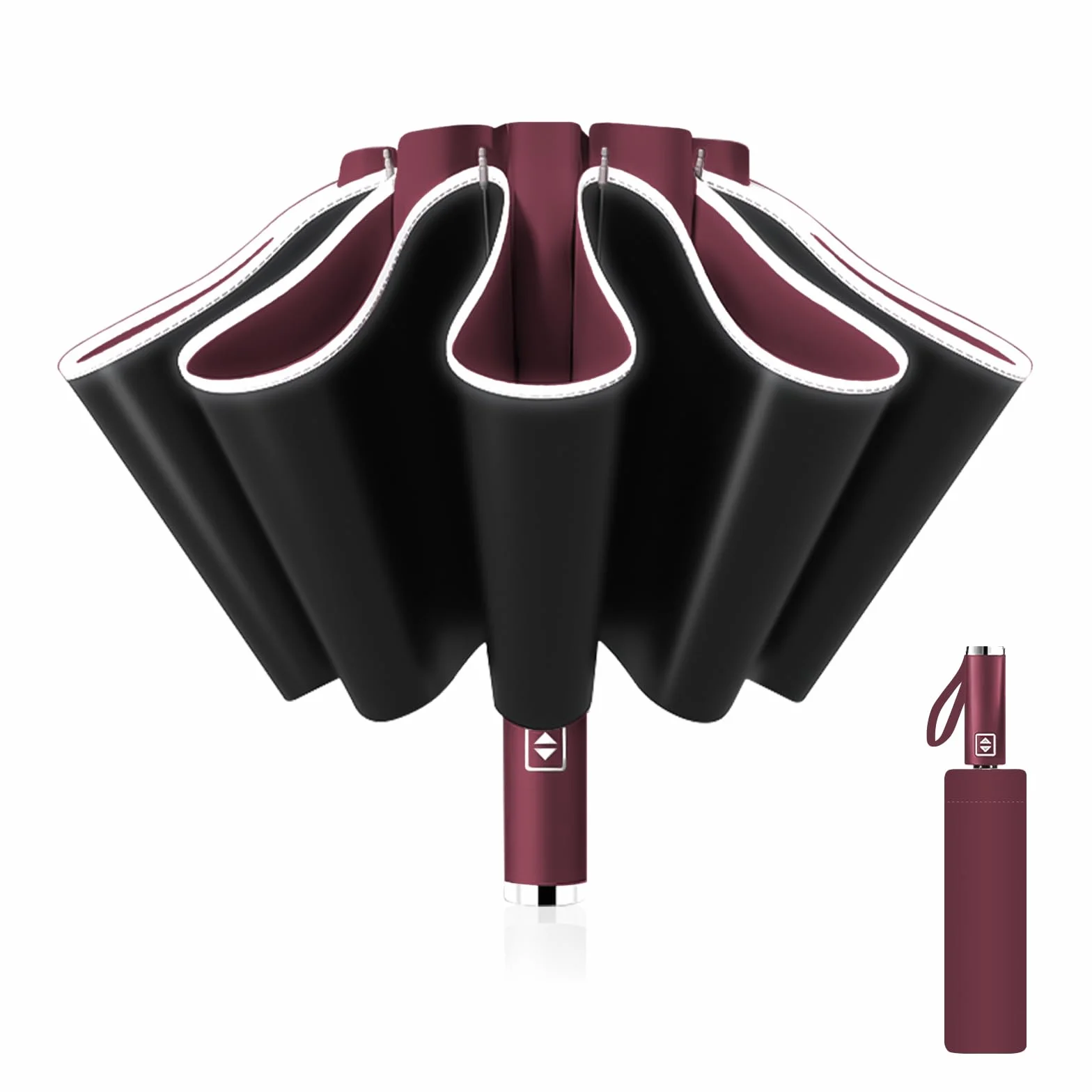 Automatyczny parasol odwrócony, wiatroszczelny składany parasol, duży parasol przeciwdeszczowy 10 wzmocnionych żeber dla mężczyzn i kobiet, średnica 105 cm