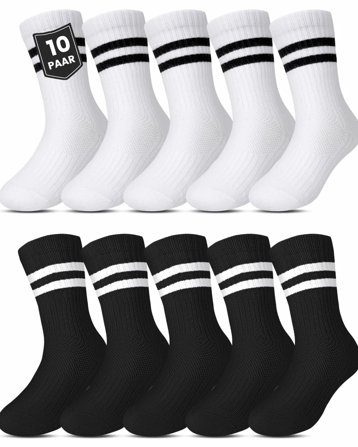 Kyopp 5/10 par skarpet dla chłopców i dziewczynek, oddychające skarpety typu sneaker w paski