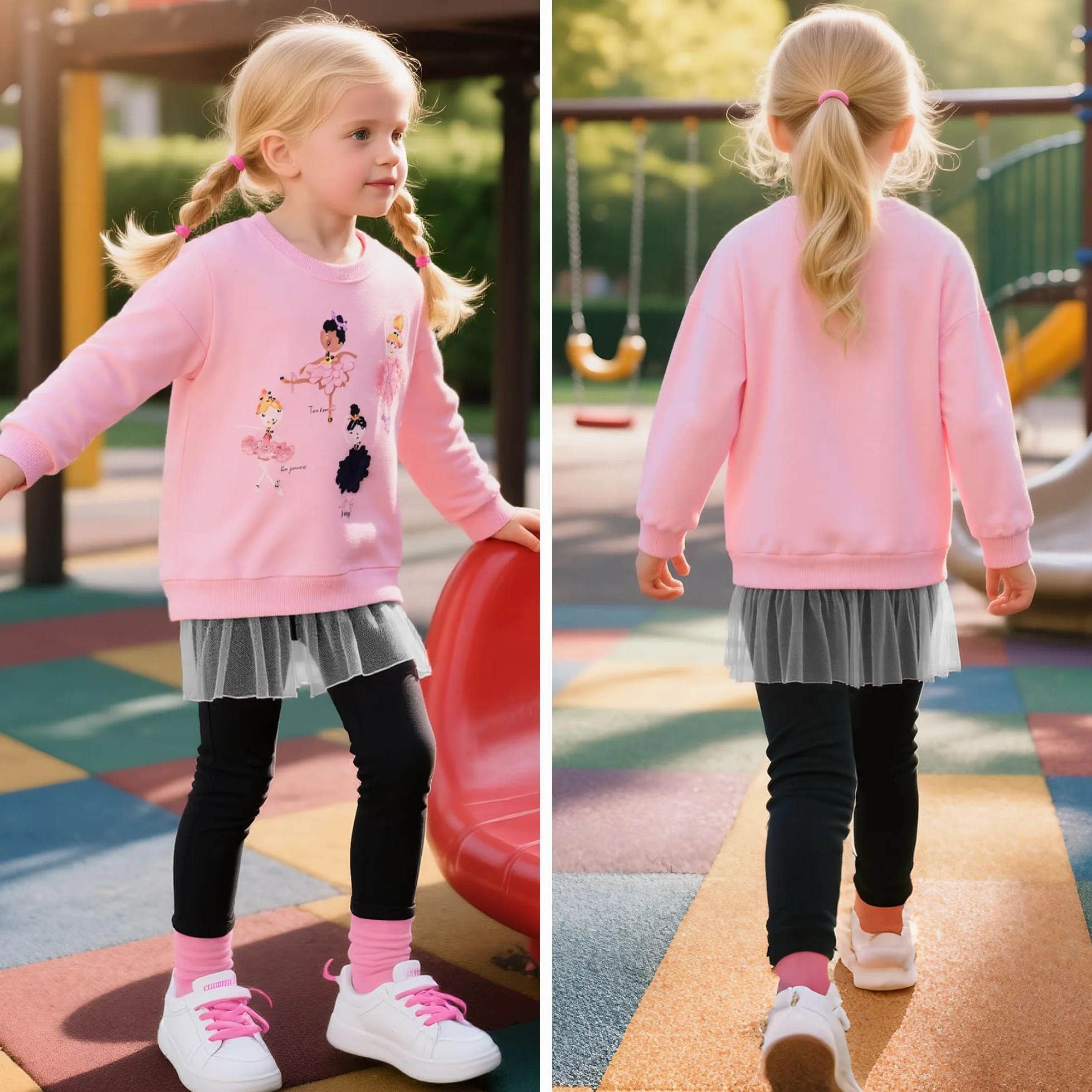 Dziewczęca bawełniana bluza z okrągłym dekoltem sweter bez kaptura haftowane bluzy z długim rękawem Casual Princess Topy dziewczęce swetry 2-7 lat
