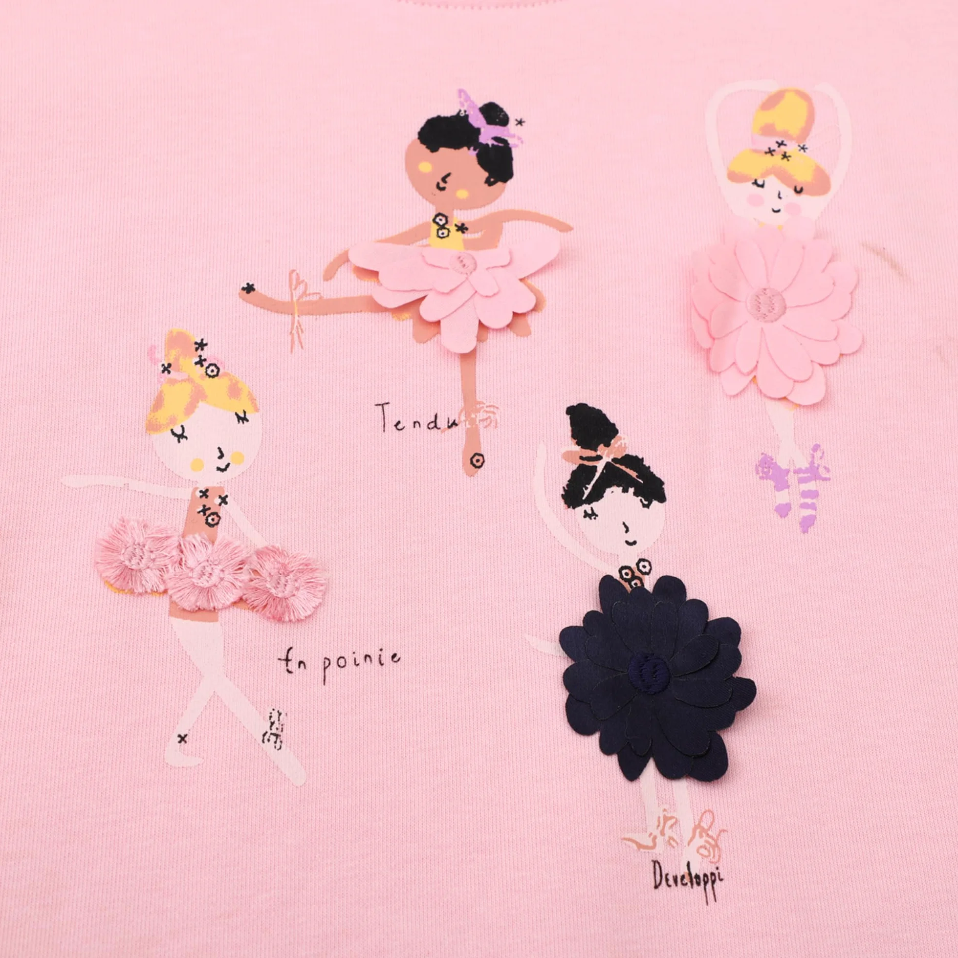 Dziewczęca bawełniana bluza z okrągłym dekoltem sweter bez kaptura haftowane bluzy z długim rękawem Casual Princess Topy dziewczęce swetry 2-7 lat