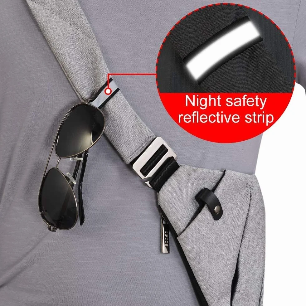 OSOCE Torba podróżna antykradzieżowa, męska torba na klatkę piersiową, crossbody z wieloma kieszeniami torba na ramię wodoodporne torby pokrowiec na co dzień jazda na rowerze wędrówki dla mężczyzn
