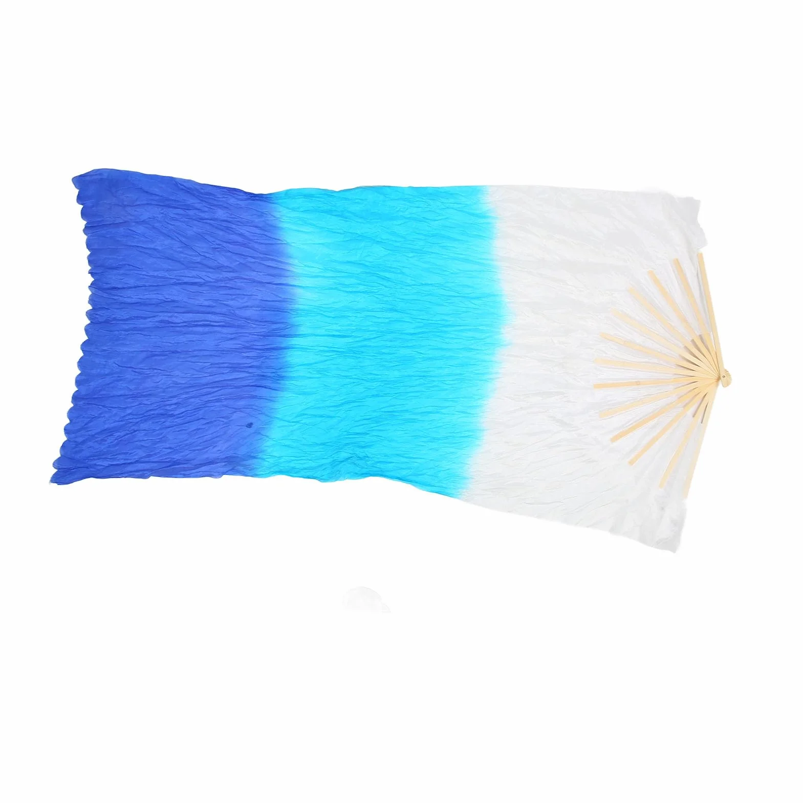 2 szt. Wachlarz do Tańca Brzucha ze Sztucznego Jedwabiu o Długości 1,5 M, Kwadratowe Rekwizyty do Tańca Tricolor, Lekki Przenośny, Wzór Yangko, materiał z Satyny Jedwabnej, do