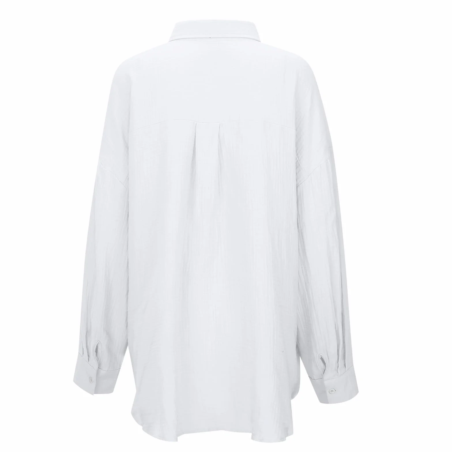 Muślinowa bluzka damska, oversize, biała, letnia bluzka koszulowa, bawełna, dekolt w serek, długa bluzka z długim rękawem, nowoczesna koszulka, elegancka koszula, bluzka, luźna koszulka z długim