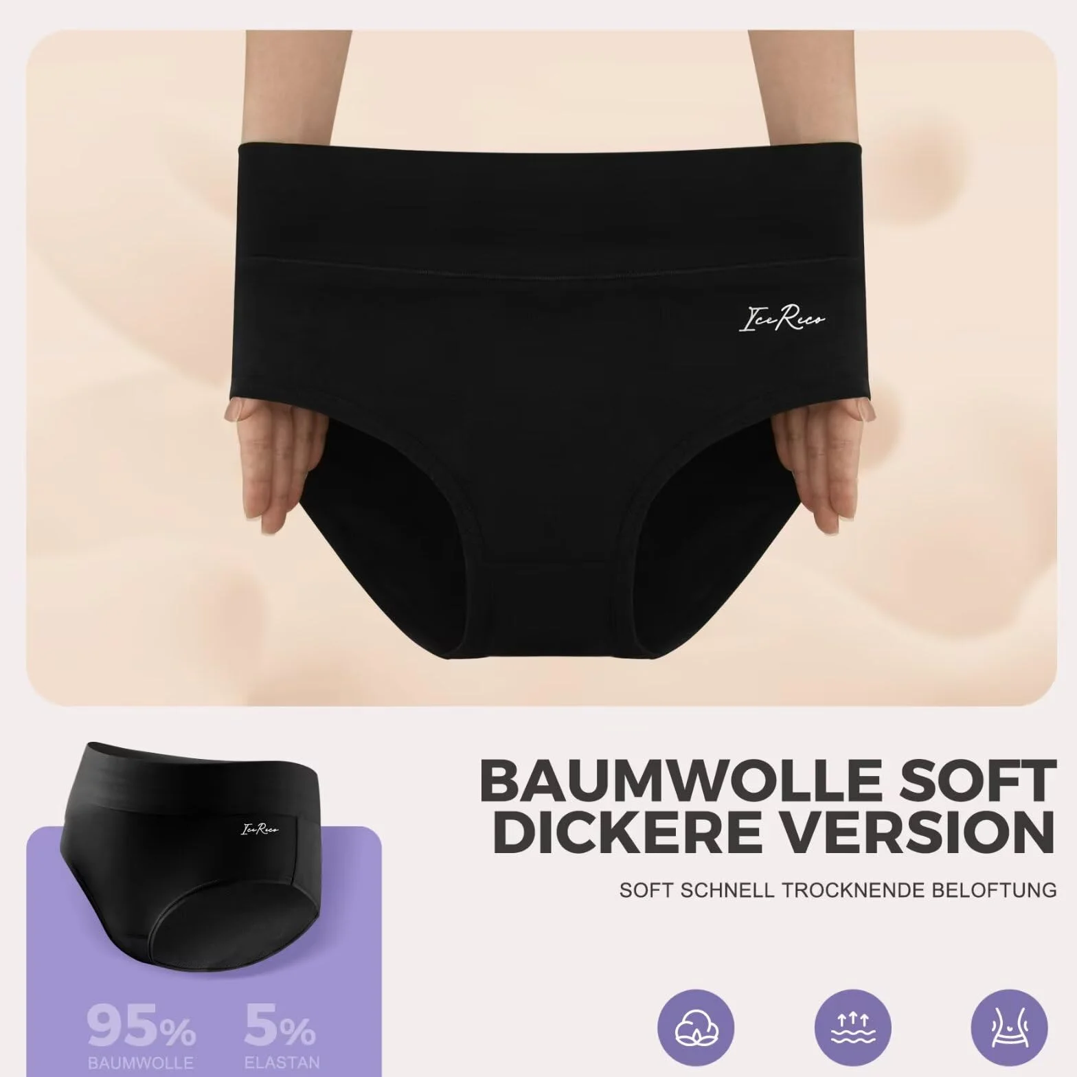 Majtki Damskie Bawełniane z Wysokim Stanem 5 Majtek Damskie Rozciągliwe Wygodne Seksowne Miękkie