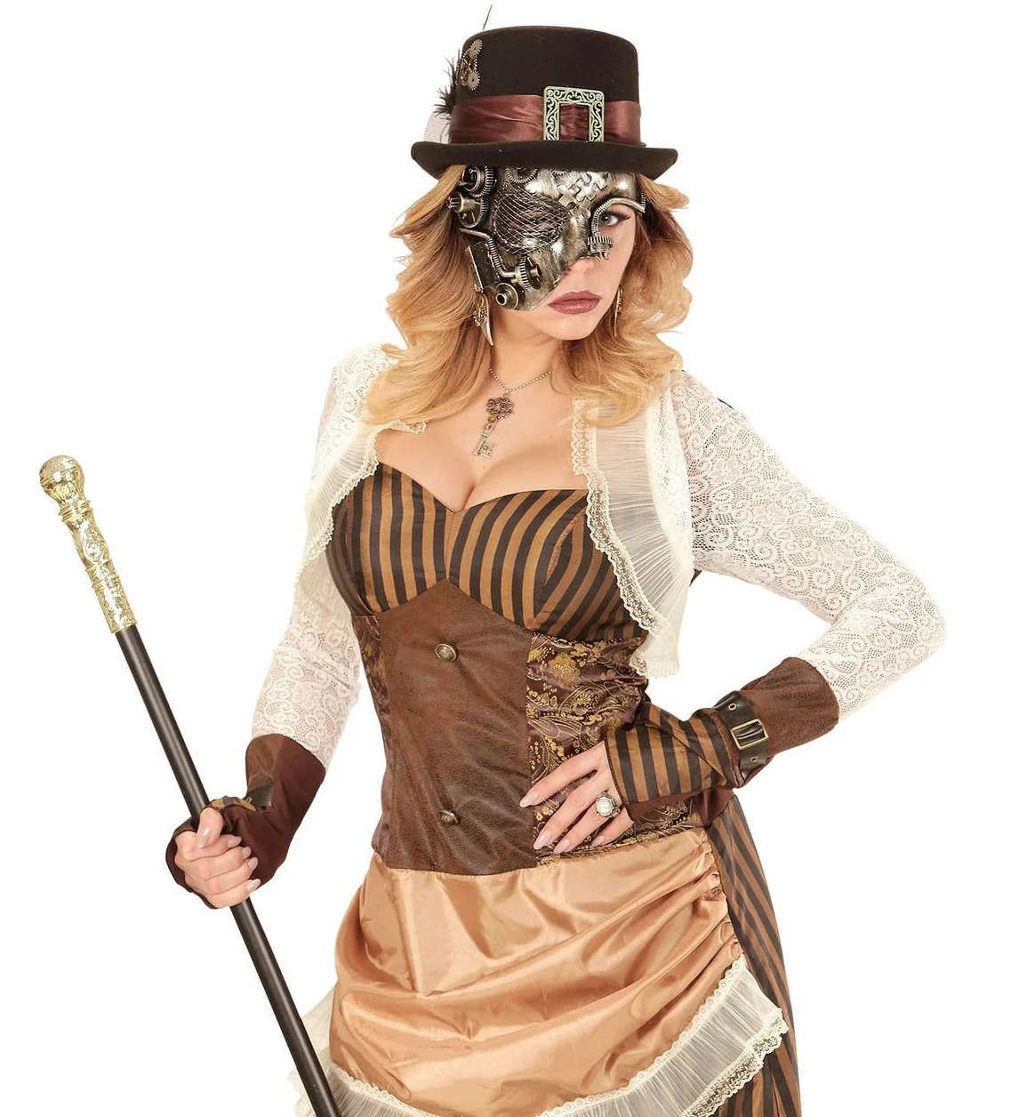 W WIDMANN MILANO Party Fashion - Półmaska steampunkowa, bal maskowy, impreza tematyczna, karnawał