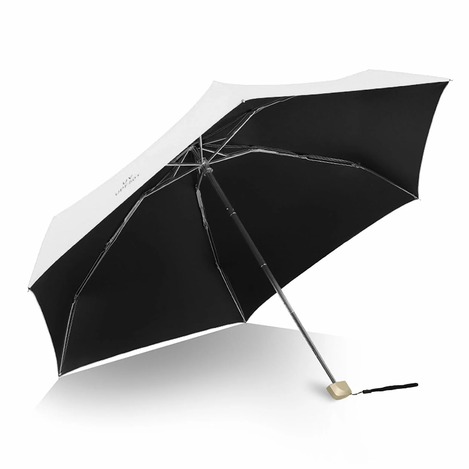 Parasol Słoneczny, Mini Składany Parasol Podróży, Podwójne Użycie Sunshine Protection Sunshade Parasol z czarną powłoką Kleju i obudową na Deszcz na Zewnątrz lub Blask