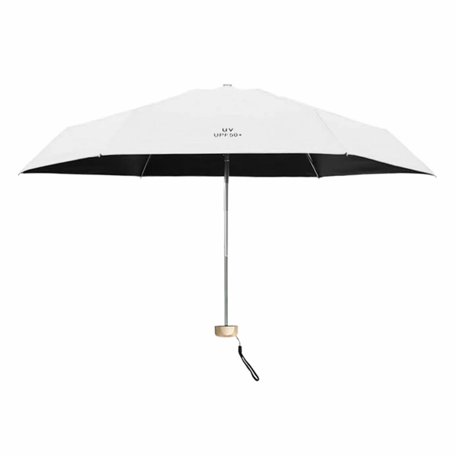 Parasol Słoneczny, Mini Składany Parasol Podróży, Podwójne Użycie Sunshine Protection Sunshade Parasol z czarną powłoką Kleju i obudową na Deszcz na Zewnątrz lub Blask
