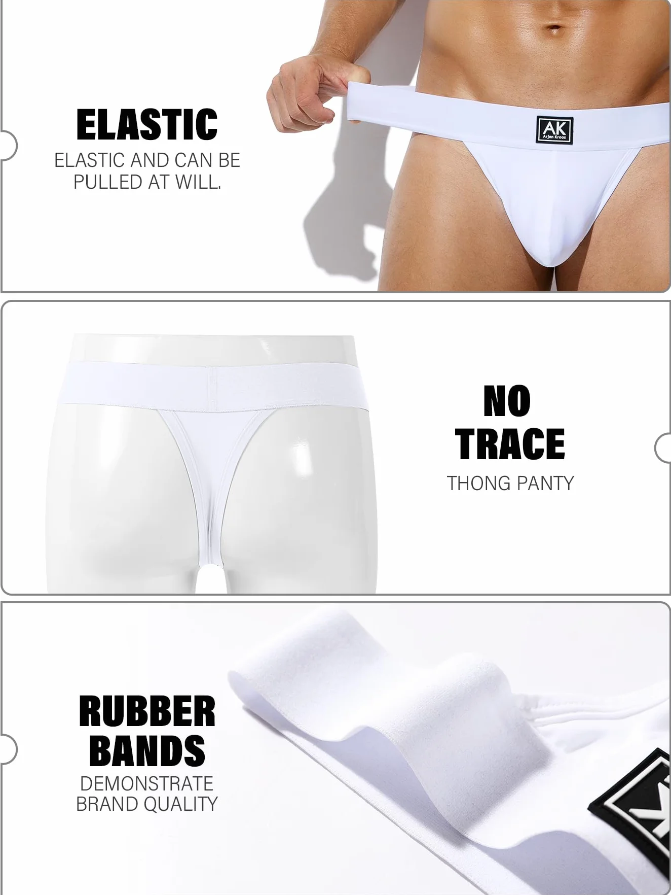 Męskie stringi G-String Męska bielizna Męskie majtki Niski stan Oddychające stringi
