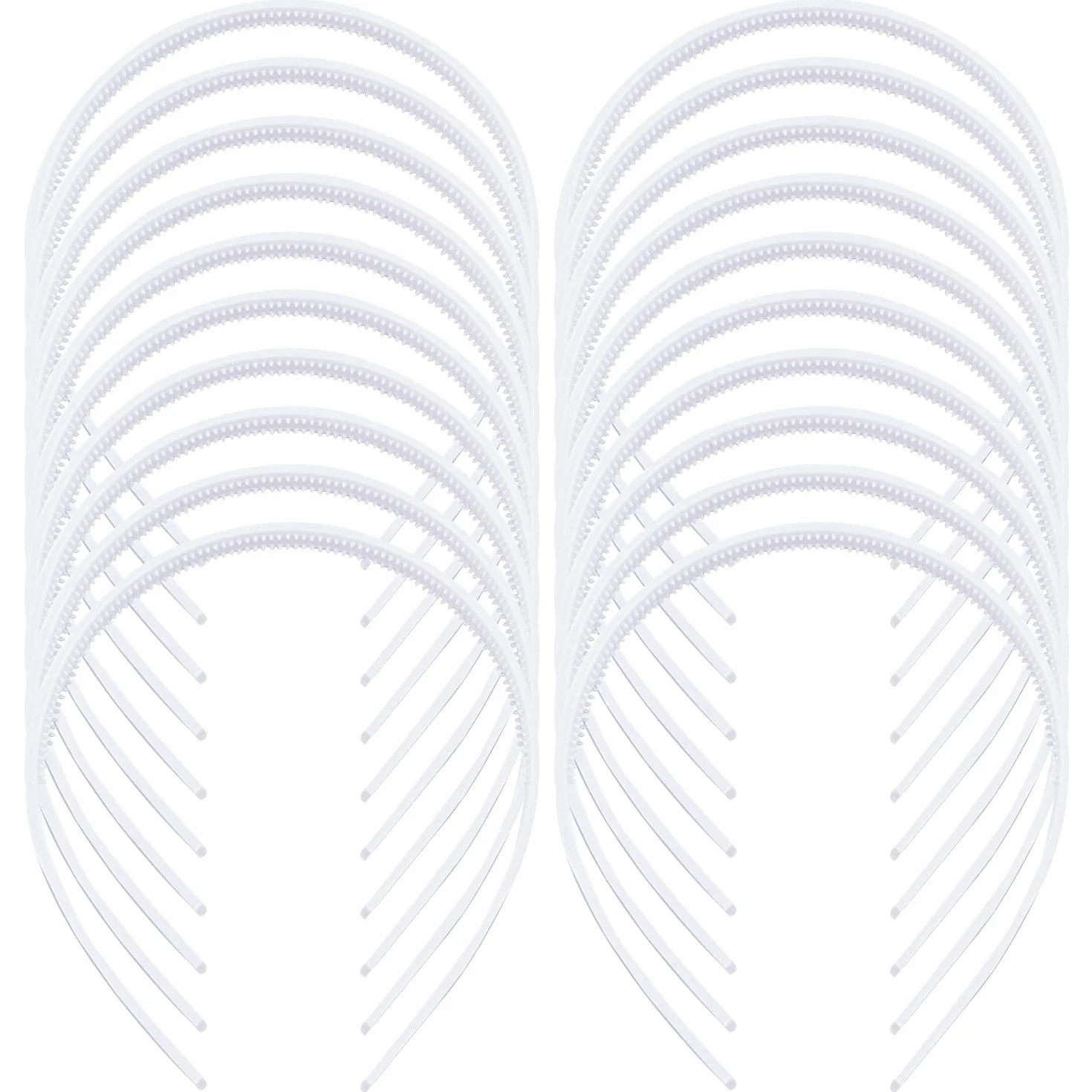 20 sztuk biała gładka pusta 1 cm wąska cienka twarda plastikowa opaska na głowę elastyczna opaska na włosy obręcz uchwyt zapięcie tiara korona nakrycie głowy rękodzieło akcesoria dla kobiet dziewczyn
