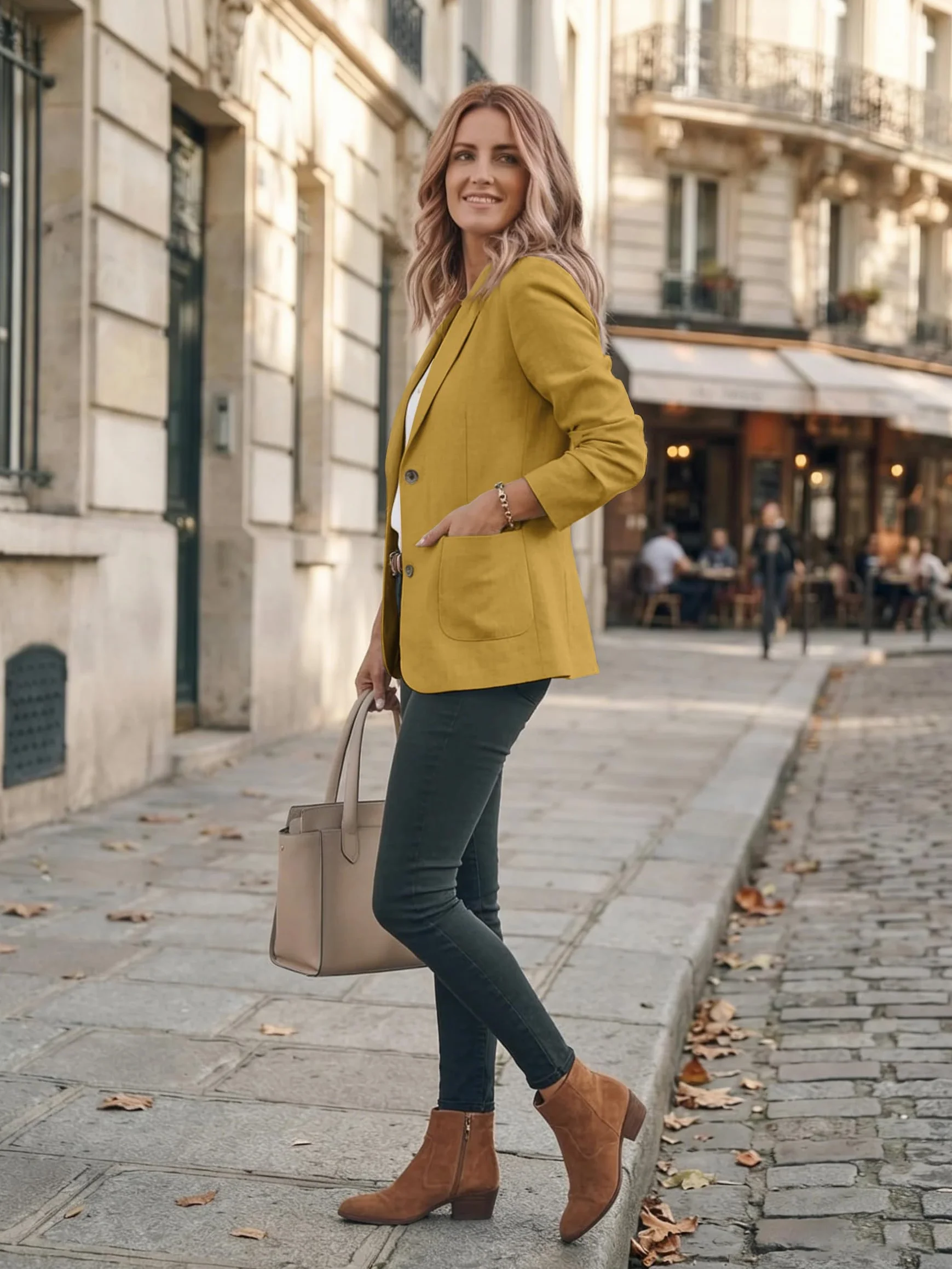 Yellow Blazer for Women 2025 Casual Spring Summer Linen Clothes Lightweight Jackets Deconstructed Blazers Cotton Cardigans, Yellow, L