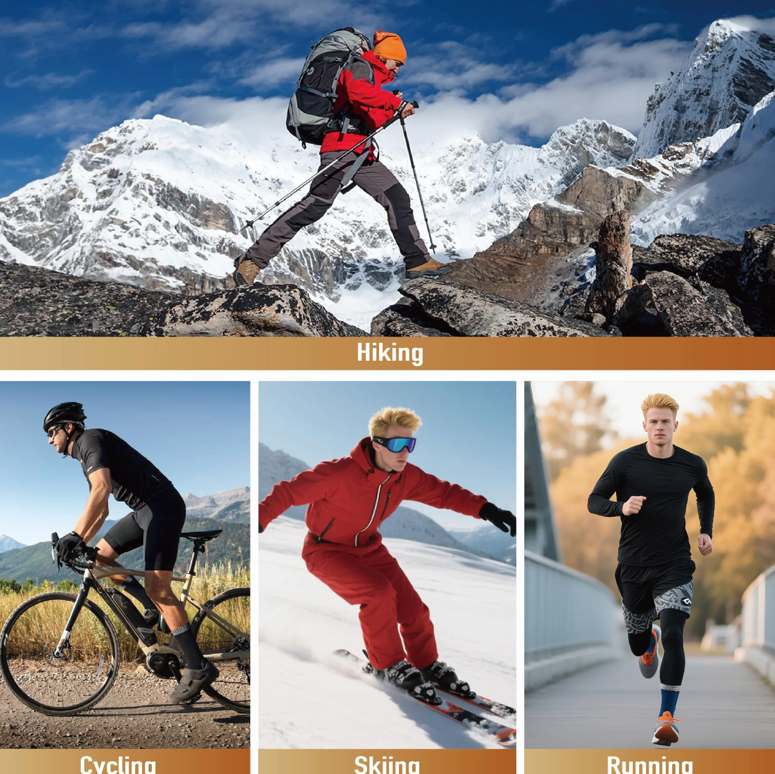 Niorasen Męskie Skarpety Termiczne z Wełny Merino, Skarpety do Chodzenia dla Mężczyzn i Kobiet, Skarpety Trekkingowe, Amortyzacja, Przeciwdziałające Otarciom, Skarpety Sportowe do Biegania, 3 Par