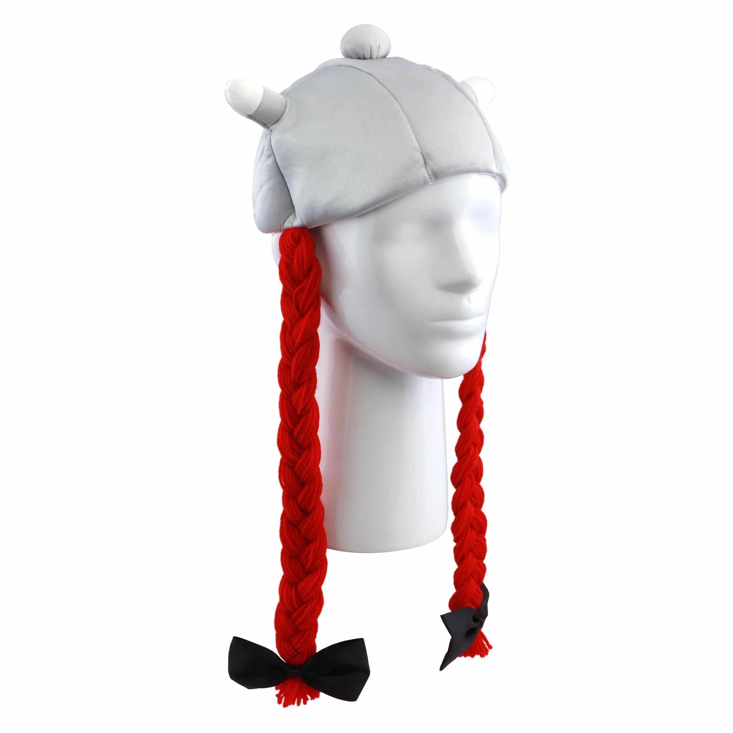 Chaks - hełm Obelix, materiałowy hełm z czerwonymi warkoczami, Asteriks i Obelix, akcesoria do kostiumów na Karnawał i Comic Con