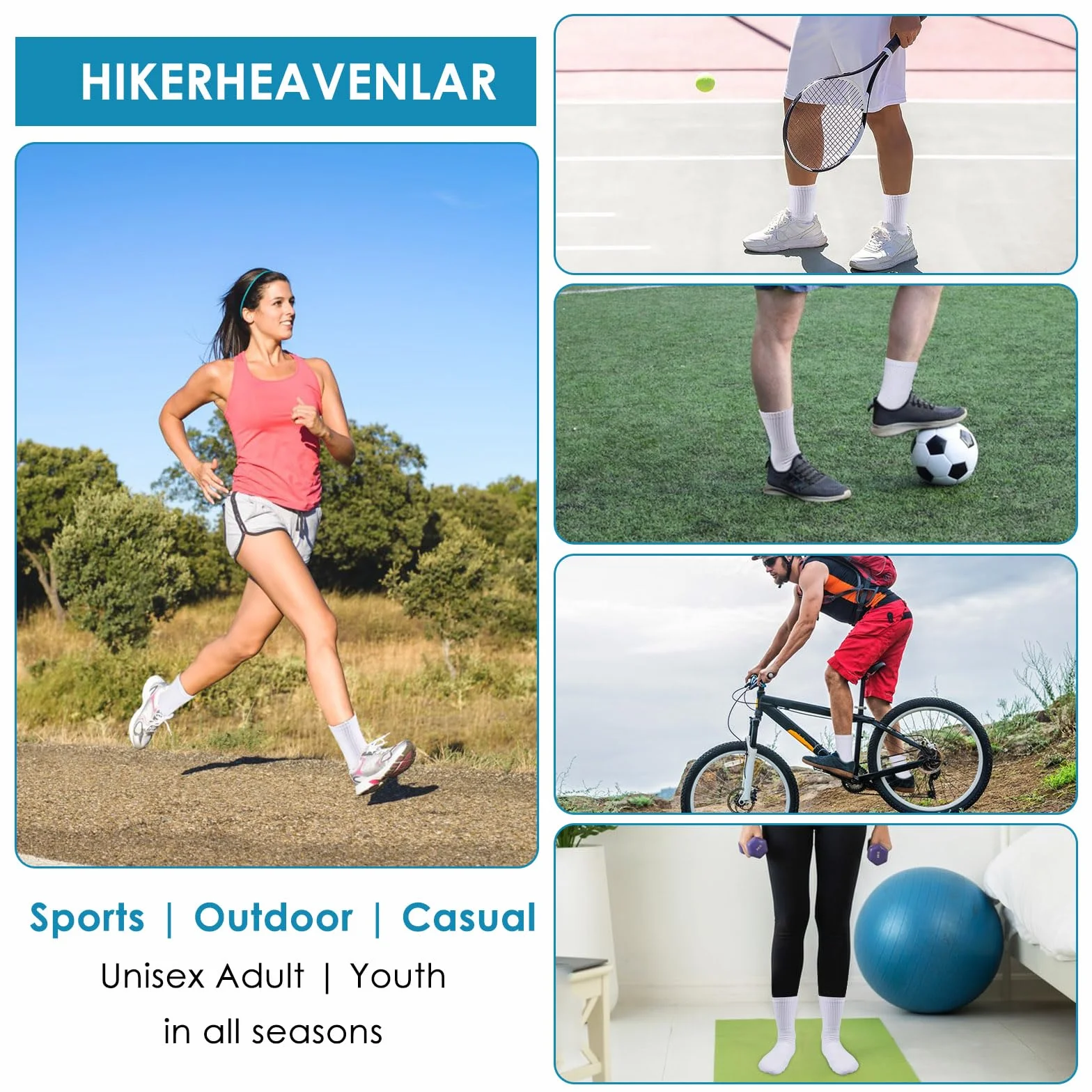 6 par, amortyzowane skarpetki sportowe dla mężczyzn, kobiet, biegania, oddychające, anty-pęcherzowe, tenisa, wędrówek, chodzenia, jazdy na rowerze, piłki nożnej, koszykówki, 37-50