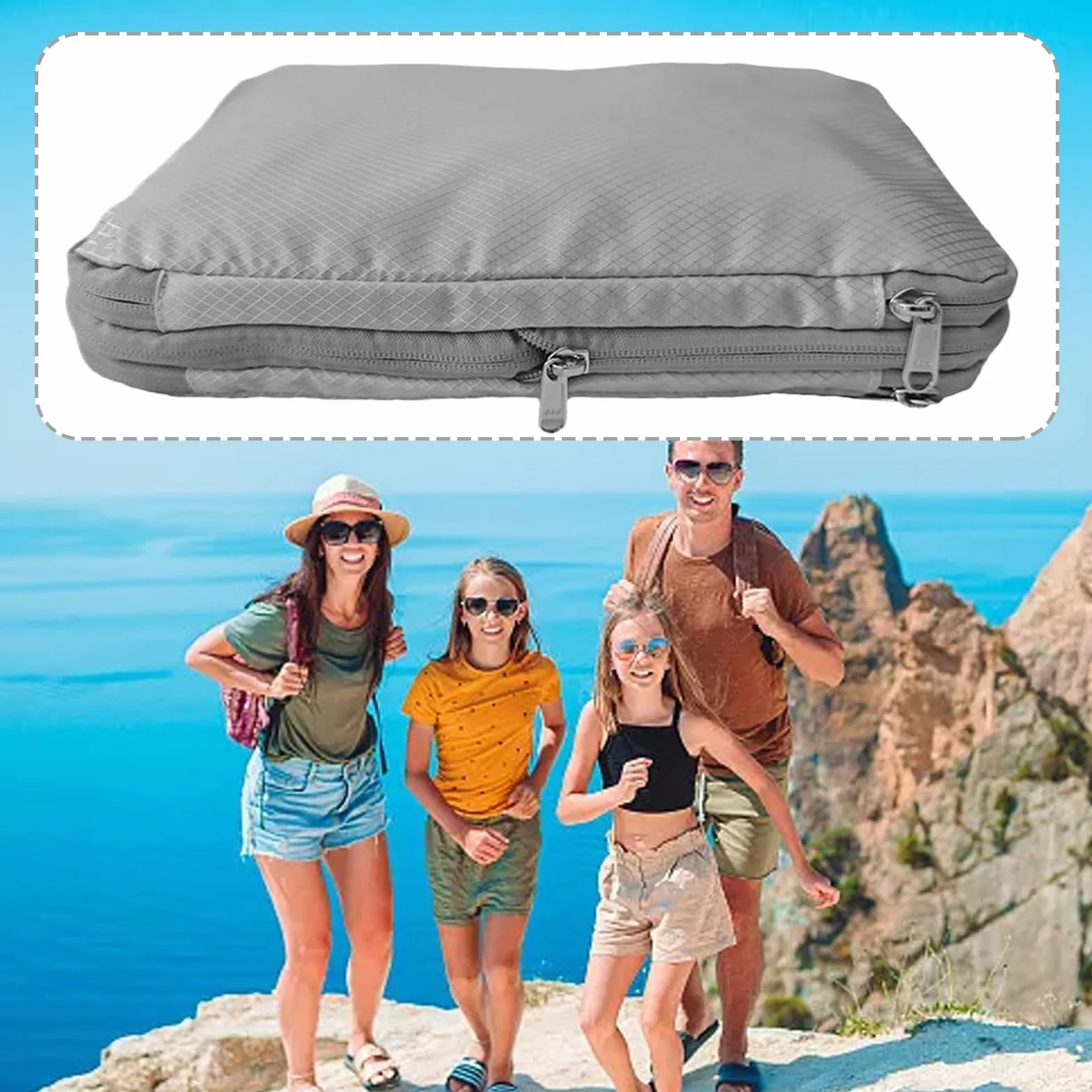 Torby kompresyjne – 40 x 30 x 1,63 x 0,79 cm, wodoszczelna odzież do samolotu, rejsu, z funkcją oszczędzania miejsca, ściereczka do pakowania bagażu wakacyjnego, wytrzymałe PCW, łatwe użytkowanie