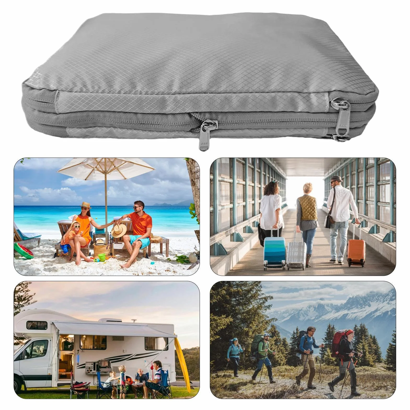 Torby kompresyjne – 40 x 30 x 1,63 x 0,79 cm, wodoszczelna odzież do samolotu, rejsu, z funkcją oszczędzania miejsca, ściereczka do pakowania bagażu wakacyjnego, wytrzymałe PCW, łatwe użytkowanie