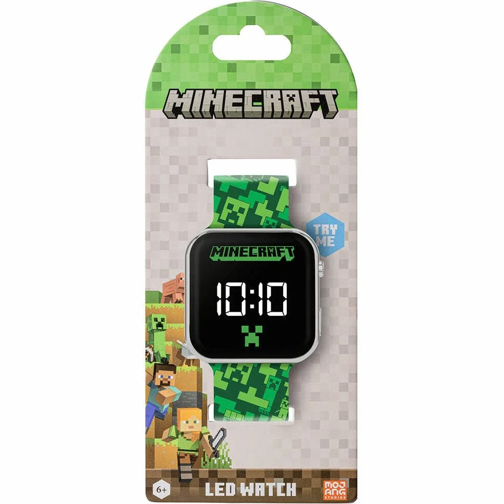 Minecraft Zegarek casualowy MIN4273, ZIELONY, Nowoczesny