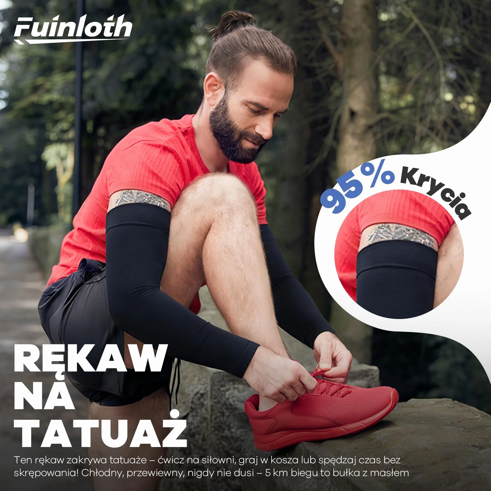 fuinloth 4 Pary Rękaw dla Mężczyzn i Kobiet z Ochroną Przeciw UV Kompresyjny Rękaw do Zakrywania Tatuaży i Sportu Rękawy