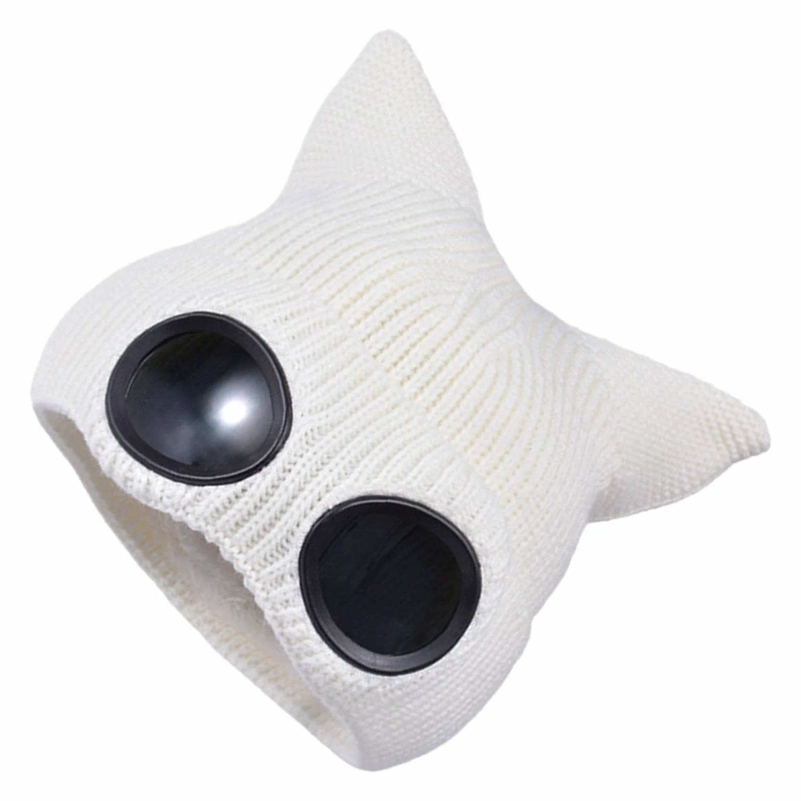Czapka beanie z okularami, czapka beanie z okularami, czapka uniseks z soczewkami okularowymi, zimowa czapka z dzianiny, do jazdy na nartach, wędrówek, spacerów