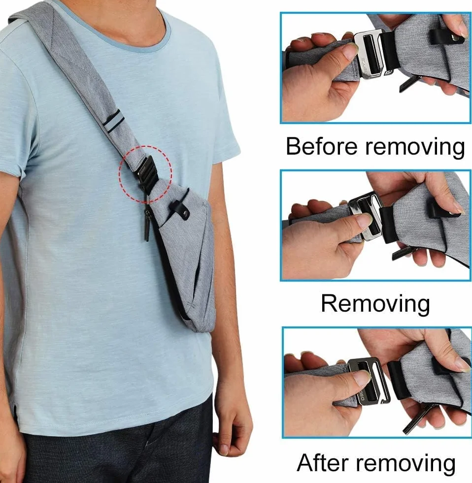 OSOCE Torba podróżna antykradzieżowa, męska torba na klatkę piersiową, crossbody z wieloma kieszeniami torba na ramię wodoodporne torby pokrowiec na co dzień jazda na rowerze wędrówki dla mężczyzn