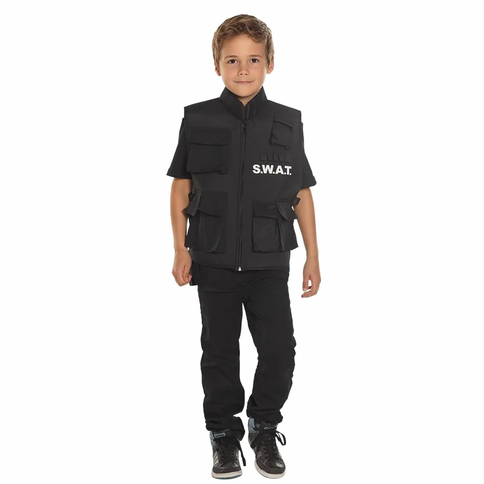Boland 00488 - Kamizelka SWAT, dla dzieci, jeden rozmiar, kurtka, kamizelka ochronna, policja, SEK, kostium, karnawał, impreza tematyczna