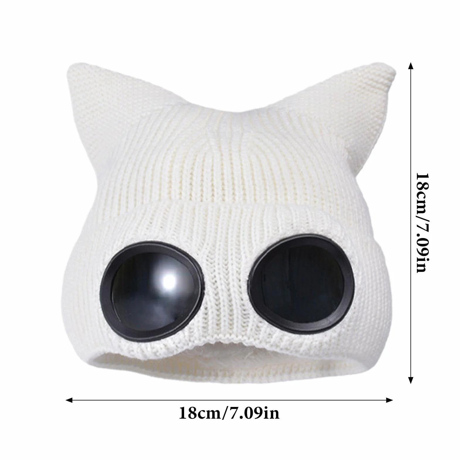 Czapka beanie z okularami, czapka beanie z okularami, czapka uniseks z soczewkami okularowymi, zimowa czapka z dzianiny, do jazdy na nartach, wędrówek, spacerów