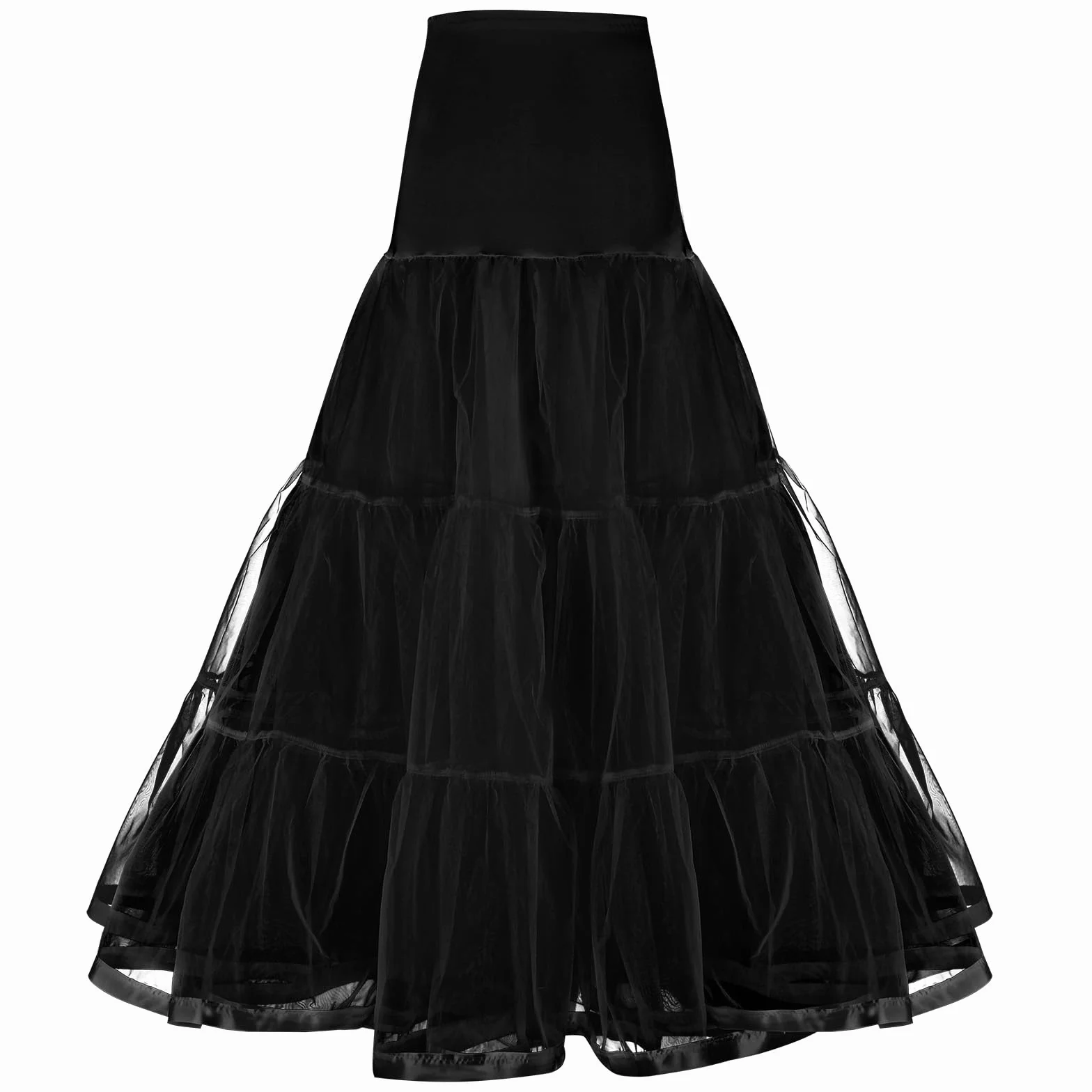 Długa halka w stylu vintage, z lat 50., tiulowa spódnica baletowa, nadaje się na Halloween, karnawał, imprezę rockową, bal absolwentów w stylu retro, wesele