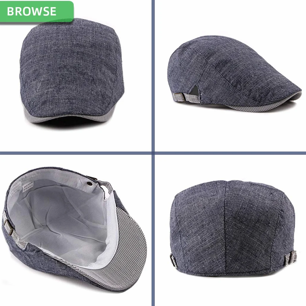 Gisdanchz Męski kaszkiet, lekki, oddychający, w stylu retro