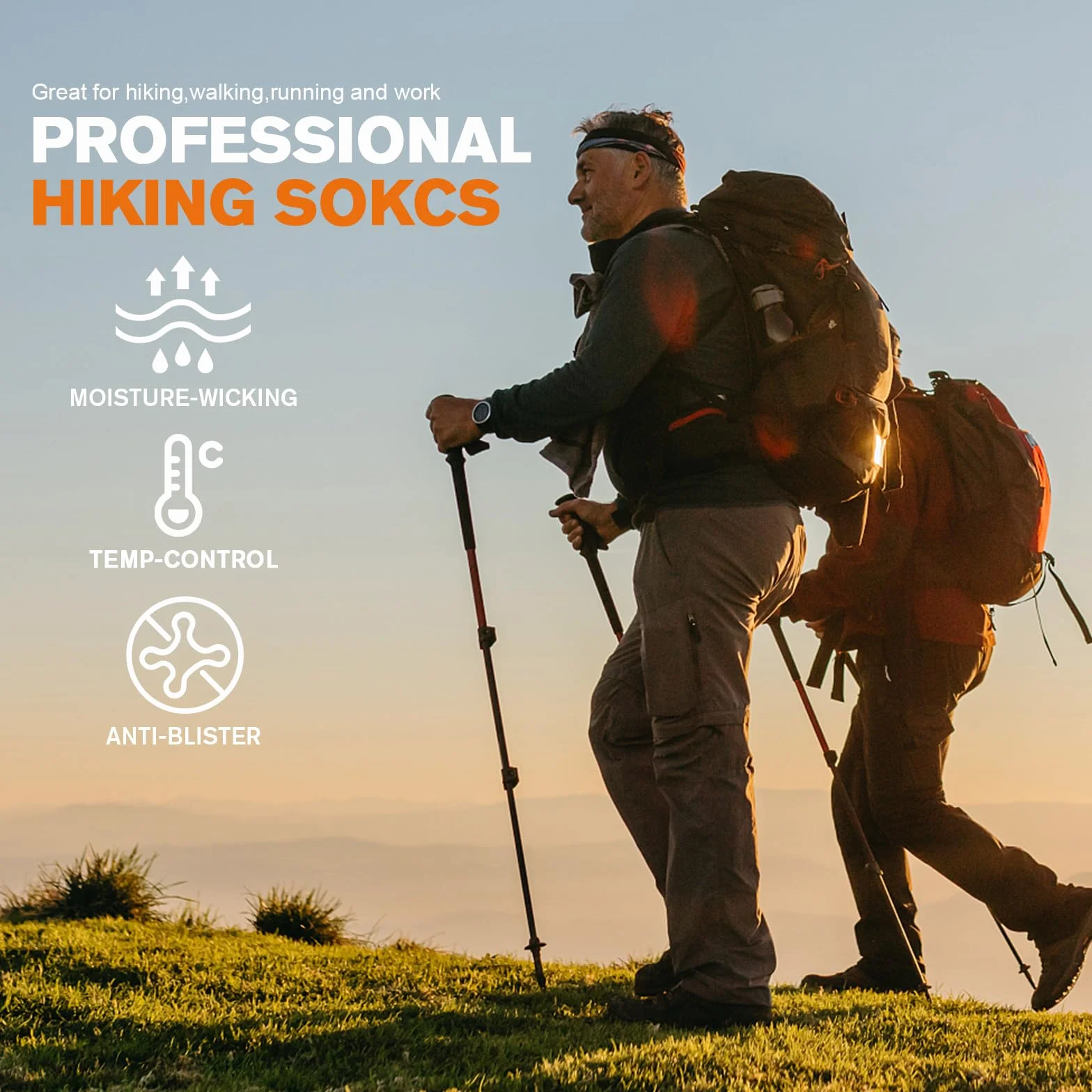 Niorasen Skarpety Mężczyzna Kobieta, Skarpety Trekkingowe z Wełny Merynosa, Skarpety Sportowe Mężczyzna, Przeciwko Pęcherzom, Antyzapachowe, Absorbujące Wilgoć, Skarpety do Biegania, Kolarstwo, Praca