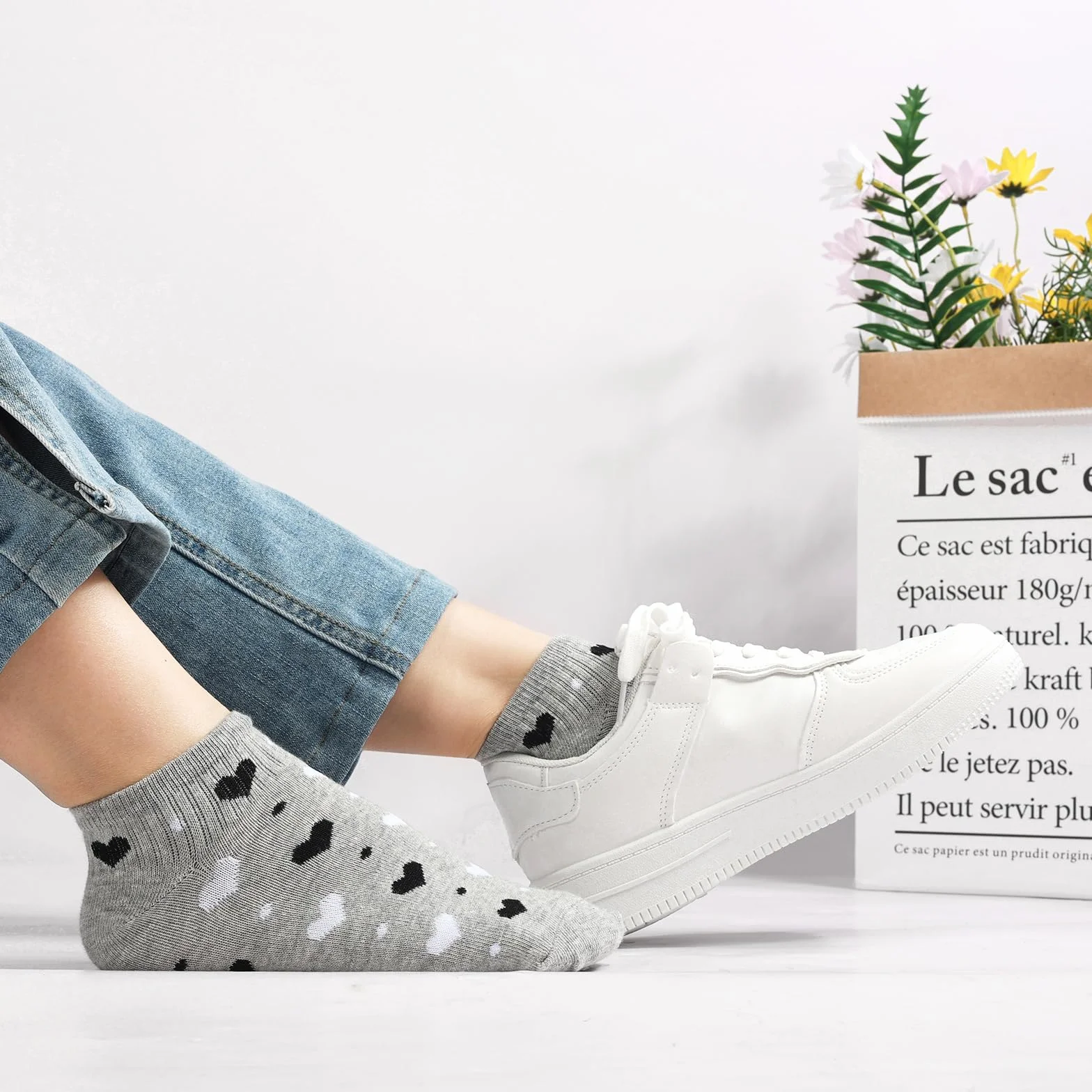 Skarpety damskie do sneakersów 35-38 39-42, 10 par bawełnianych krótkich skarpet dziewczęcych, wielokolorowe skarpety do sneakersów, kolorowe skarpety damskie z kropkami w paski, Niebieski zestaw., 35
