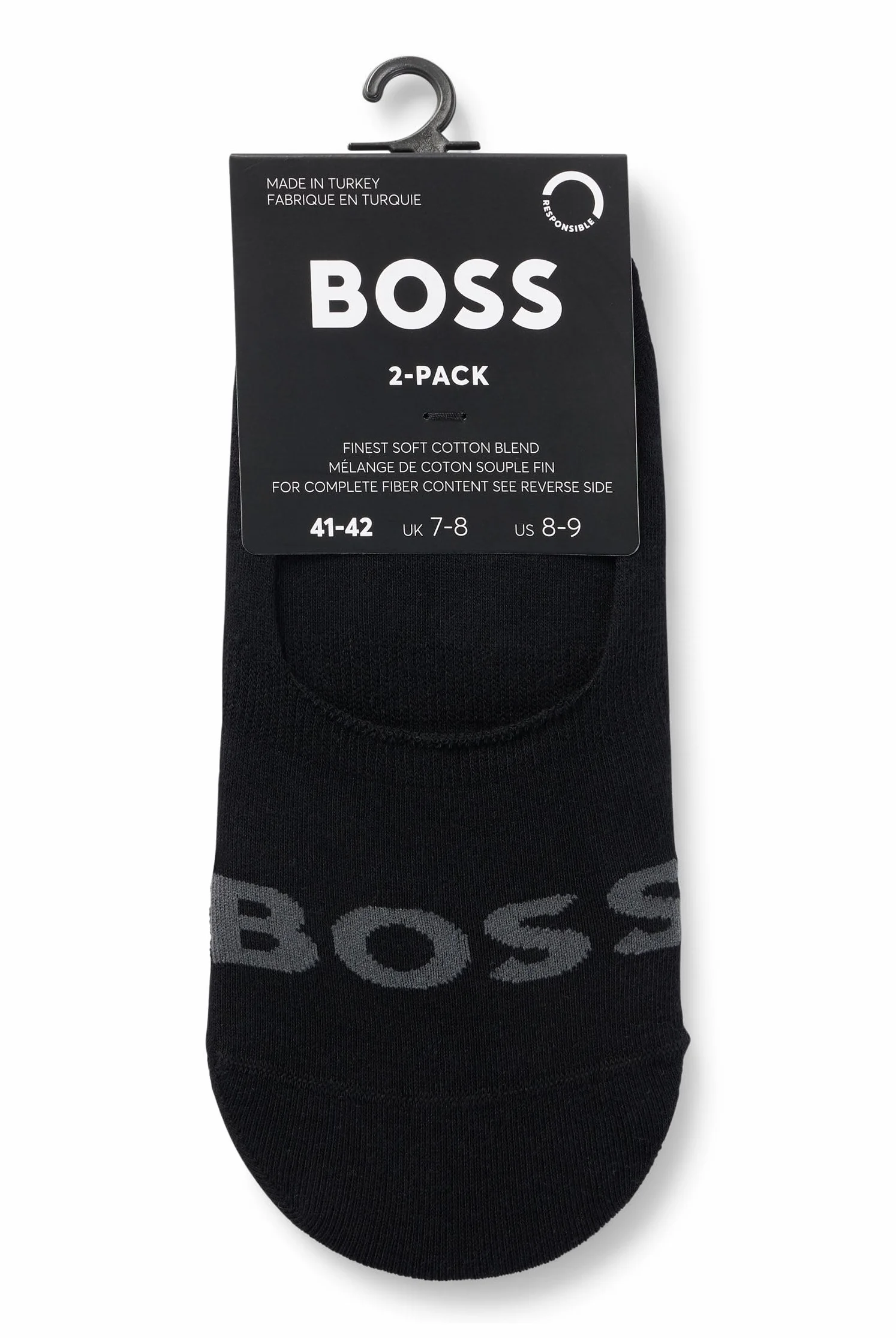 BOSS Męskie stopki 2P SL Uni Logo CC z logo, dwupak, czarny (Black1), 45-46 EU