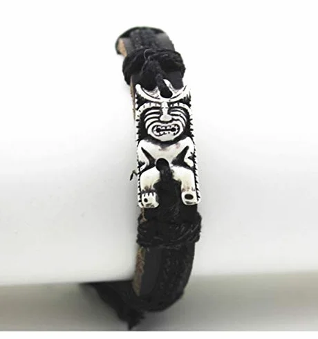 Coco Papaya Bransoletka z statuetką Tiki - Biżuteria Maori Hawaii Tahiti, 3 cm, Żywica