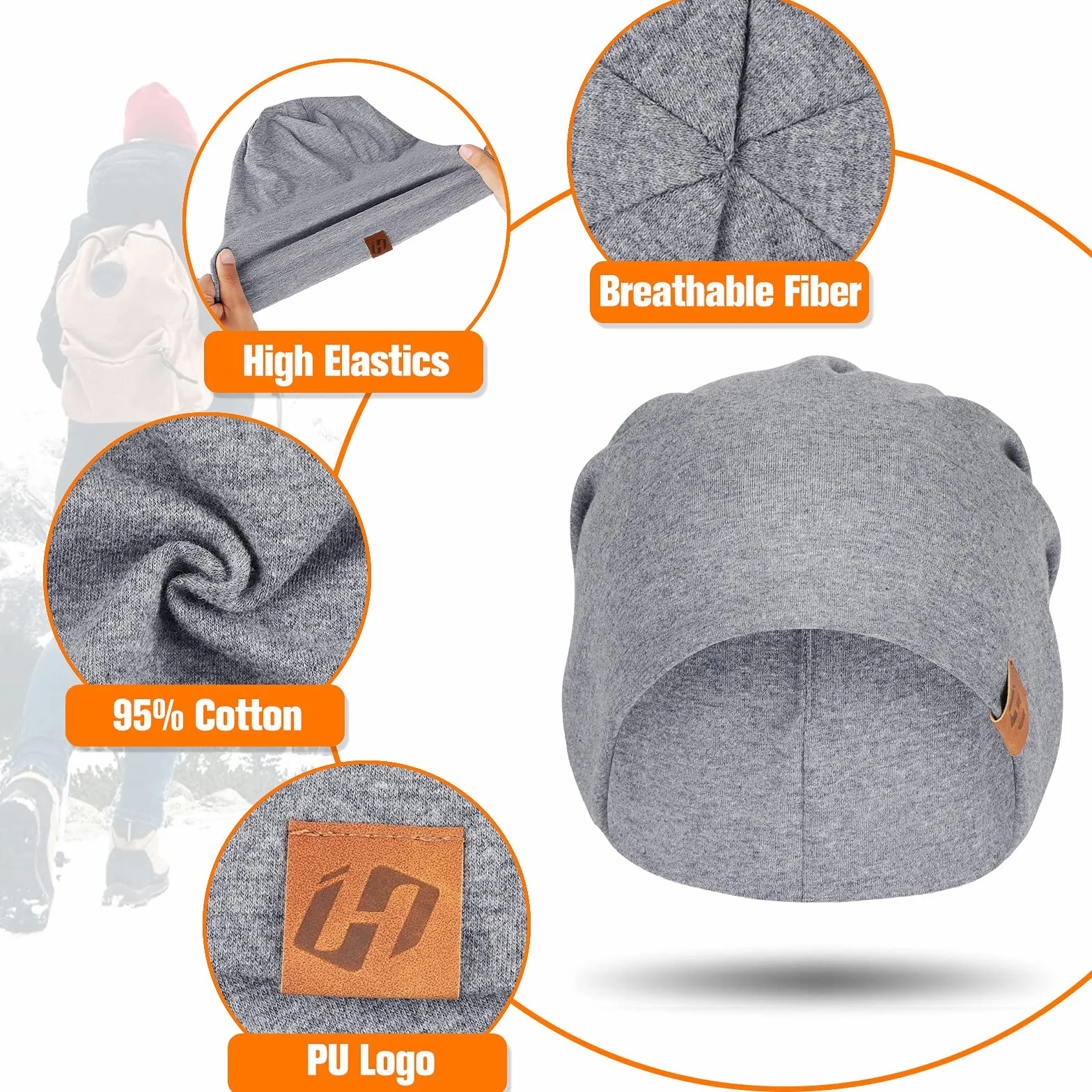 HASAGEI Czapka damska, lekka, miękka, uniseks, elastyczna czapka beanie, na wszystkie pory roku