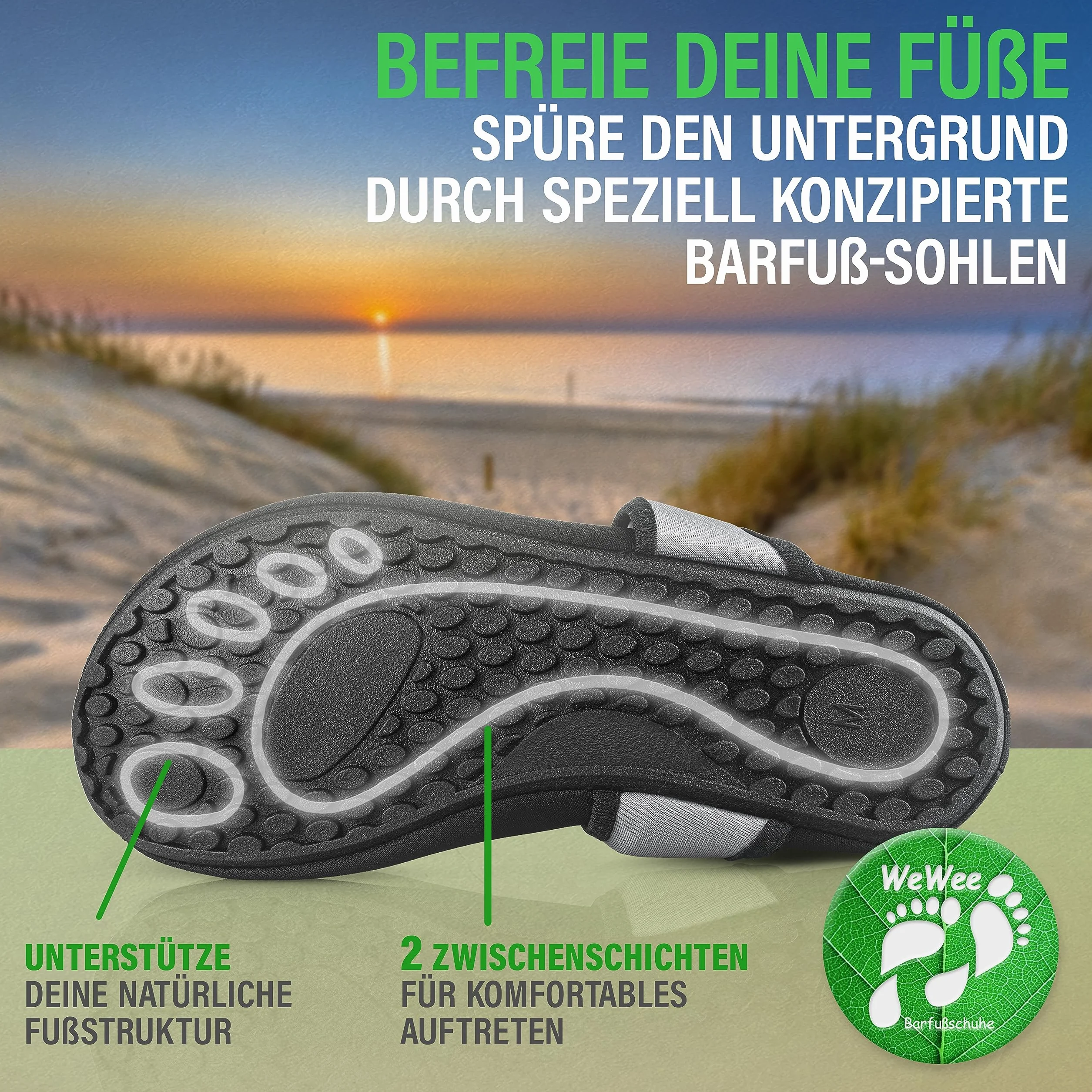 zdrowe, uniwersalne buty do zakładania na bose stopy, damskie – wszechstronne minimalistyczne buty z neoprenu, baleriny