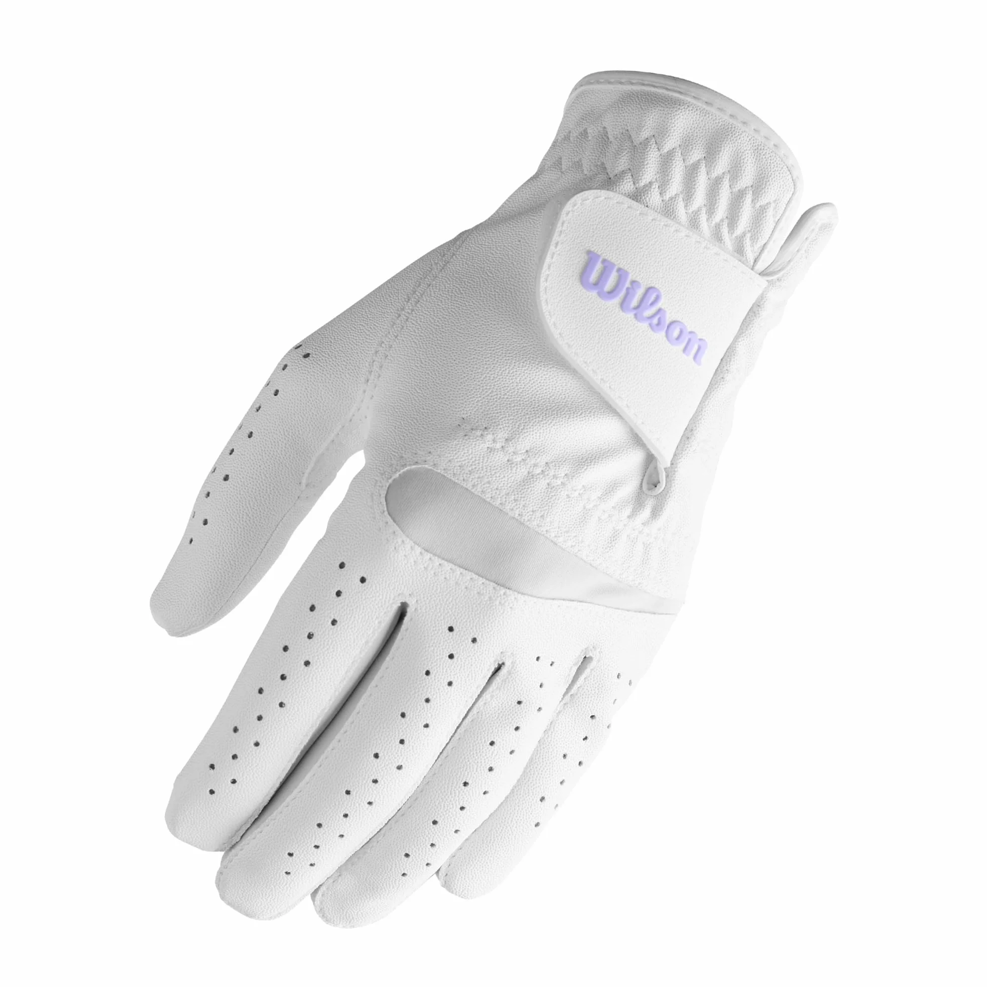 Wilson Feel Plus damskie rękawice golfowe, niezawodna przyczepność i doskonała kontrola, technologia odprowadzania wilgoci, lewa ręka, białe, rozmiar M